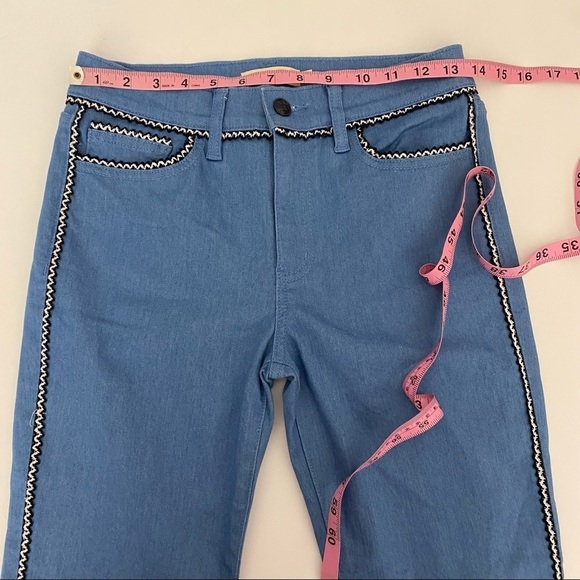 Tory Burch || Jodie Jeans in Rinse Wash Ric Rac Knit Trim 25 - Picture 6 of 10
